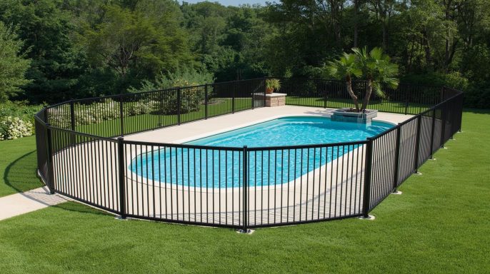 Clôture piscine avec portillon